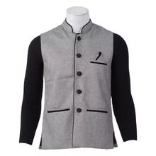 Front Buttoned Multi-pocket Modi Coat For Men cCoud Grey Black