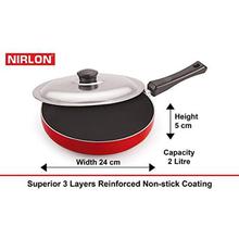 Nirlon Non-Stick Aluminium Cookware Set, 5-Pieces, Red/Black