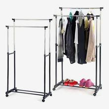 Adjustable Double Pole Telescopic Clothes Rack