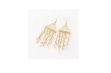 Gold Toned Bohemian Style Beads Tassel Earrings