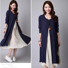 Envsoll Two-piece Linen Dress Maternity Dresses Pregnant Skirt