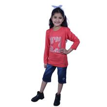 Gini & Jony Girls Red Colored Printed Sweatshirt