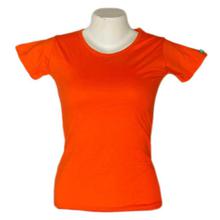 Orange Cotton Solid T-Shirt For Women