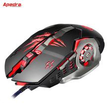 Apedra A8 Wired Gaming Mouse Ergonomic USB 6-button Game Mice 1200 To 3200 Four DPI Levels