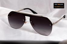 GREY JACK Polarized With Lt.  Black Gradient Lens With Silver Metal Frame Sunglasses