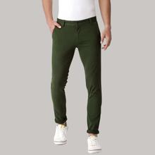 Green Stretchable Cotton Chinos For Men By Nyptra