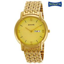 7954YM02 Gold Dial Analog Watch For Men