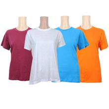 Pack Of Four Cotton T-Shirt For Women - Maroon/White/Light Blue/Orange