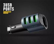 CM11 5.1A 3 USB Auto ID USB Car Charger with Charging Outlet