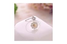 Cute Daisy Flower Alloy Diamond Stretch Ring