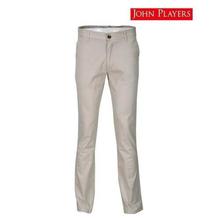 John Players Beige Cotton Regular Fit Pants For Men JP32TCCR1004