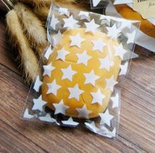 25 pcs/lot 8 X10 +3 cm golden star design adhesive bag cookies diy