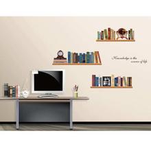 Elegant Study Imitation Bookshelves Wall Decal Wall Sticker