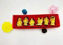 Feng Shui/Vastu Feng Shui Golden Set Of Laughing Buddha 6 Pcs Set, For Wealth And Success