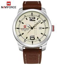 NaviForce NF9063M Date/Day Function Analog Watch For Men- Beige/Brown