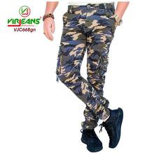 Virjeans Mens Combat Box Joggers Pant -mix blue (VJC 668)