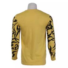 Tattoo Printed Long Sleeve Casual Slim Fit V-Neck T - Shirt