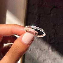 PLUSH Silver Single Band Zircon ring