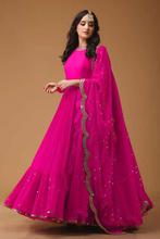 Nepalikart Designer Georgette Gown Pink Colour