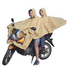 Double Layer Waterproof Bike Raincoat with Shoe Saver (Unisex) -Beige