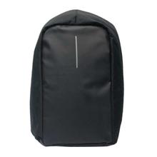 Black Solid Anti-Theft Backpack With Chargeable Port (Unisex) - 8005