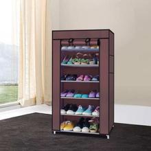 Portable Folding And Covering Metal Stand 6 Layer Shoe Rack