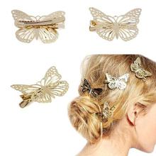 Girl Head Chain Hair Band  Shiny Golden Butterfly Hair Clip Headband Hair Accessories Headpiece