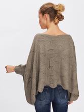 Loose Knit Scalloped Dolman Sweater