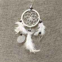 White Feathered Shell Dream Catcher For Décor