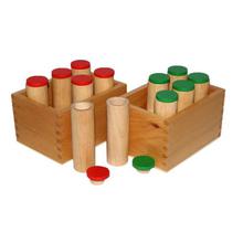 Red/Green Montessori Sound Cylinder Boxes Set - 12 Pcs