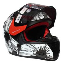 LS2  Rapid Flora Printed Shine Full Helmet - Black/White