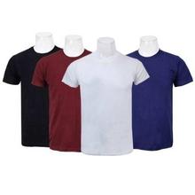 Pack Of Four Solid T-Shirt For Men-(Black/Maroon/White/Navy)