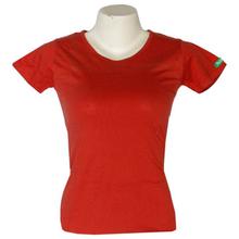 Crimson Cotton Solid T-Shirt For Women