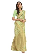 Stylee Lifestyle Green Banarasi Silk Jacquard Saree - 2285