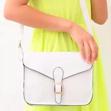 White Retro Leather Satchel Shoulder Cross Body Bag