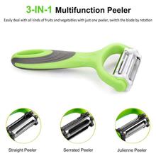 3-In-1 Rotational Vegetable Peeler, Julienne Slicer And Shredder,(Pack Of 1)