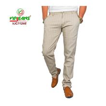 Virjeans Stretchable Cotton Check Chinos Pant for Men (VJC 712) Brown