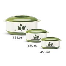 Milton Orchid 3 Piece Junior Insulated Casserole Set, Green