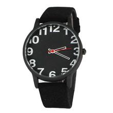 Black Round Dial Synthetic Leather Analog Watch- Unisex