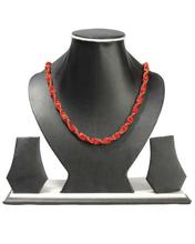 Red Twisted Bead Woven Pote Necklace For Women