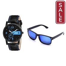 SALE-Analogue Men's Blue Dial Watch and Wayfarer