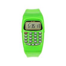 KK907 LED Calculator Watch Electronic Digital Chronograph Computer Kids Children Boys Girls Sport Rubber Wrist Watches