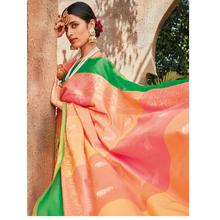 Stylee Lifestyle Peach Banarasi Silk Jacquard Saree (1798)