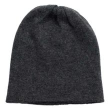 Dark Grey Solid 100% Cashmere Cap