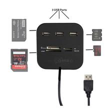 Multi-function USB All-in-1 Combo Hub With 4 Card Readers & 3 USB Ports