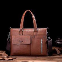 Men's JEEP Leather Business Briefcase Laptop Bag