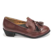 Brown Tassel Designed Loafer Shoes For Women