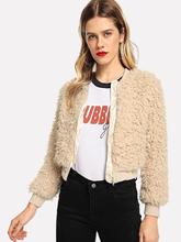 Zip Up Faux Fur Teddy Jacket