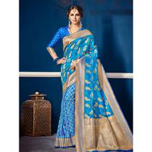 Stylee Lifestyle Blue Banarsi Silk Jacqaurd Saree (1385)