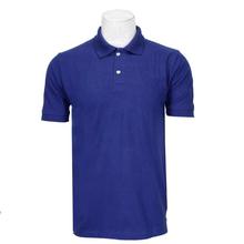 Royal Blue Solid Polo Neck 100% Cotton T-Shirt For Men